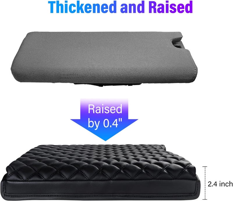 Sinvanho Store Thickened Center Console Armrest Cover for 2015-2025 Ford F150 Accessories, PU Leather Middle Console Protective Cover, Arm Rest Box Lid Cushion, Fits Only 40/20/40 Jump Seat Console - Image 4